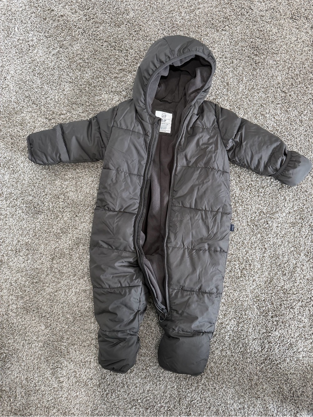 GAP Toddler Charcoal Hooded Sleep Suit